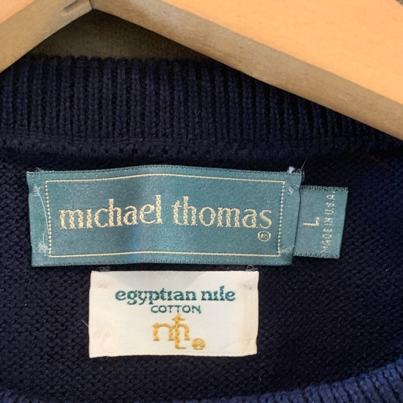 Men's Elegant Navy Crewneck Sweater by [Brand] - Picture 2 of 8